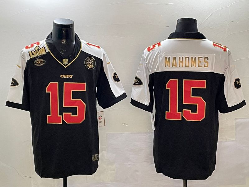 Men Kansas City Chiefs #15 Mahomes Black Thanksgiving three generations 2025 Nike Vapor Limited NFL Jersey style 4->kansas city chiefs->NFL Jersey
